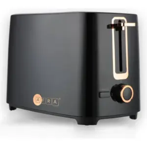Afra Japan Electric Breakfast Toaster, 700W Power, 2 Slots, Removable Crumb Tray, Polished Plastic Body, G-Mark / ESMA / RoHS / CB, Black Finish | AF-100700TOBL