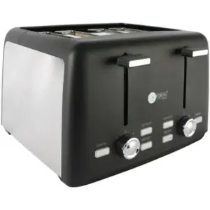 Afra Japan Electric Breakfast Toaster, 700W Power, 4 Slots, Removable Crumb Tray, Polished Plastic Body, G-Mark / ESMA / RoHS / CB, Matte Black Finish | AF-24700TOBL