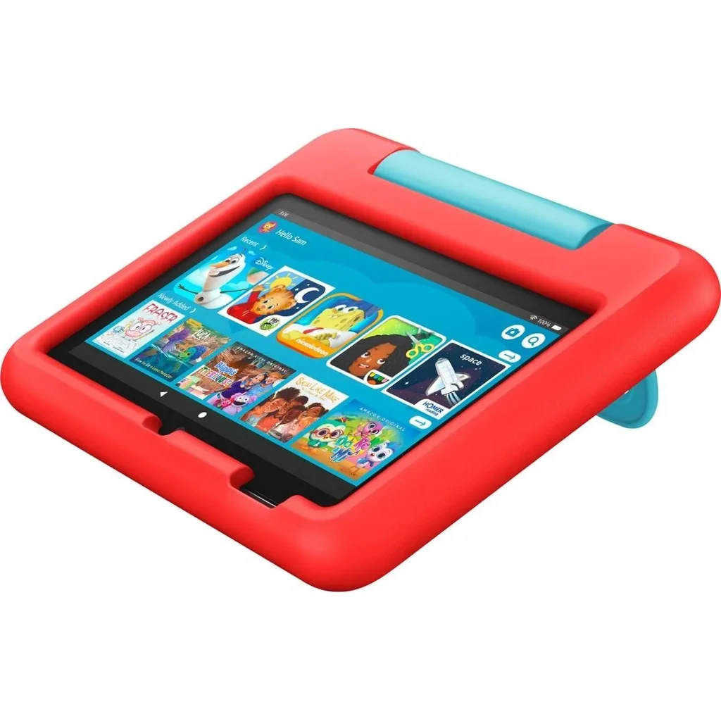 Amazon Fire 7 Kids Edition Tablet (2022), 7" 171 ppi IPS Display, 1GB RAM, 16GB Storage, 2 MP Front & Rear Cameras, Up to 7 Hours Battery Life, Easy Parental Controls, Kid-Proof Case, Red | B099HF2WGM - Image 2