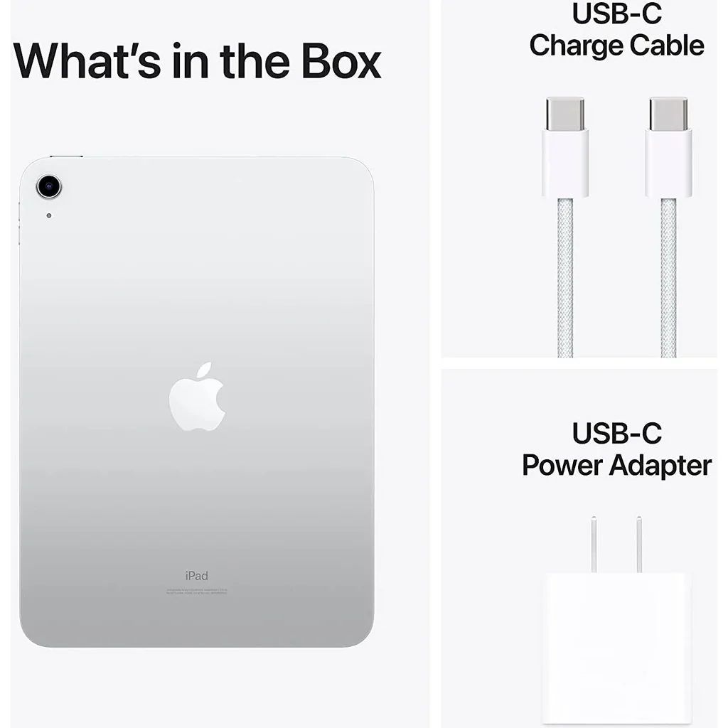Apple iPad 10th Gen (2022), 10.9" Liquid Retina Display with True Tone, 256GB Storage, A14 Bionic Chip with 6-Core CPU & 4-Core GPU, Wi-Fi, Touch ID, INTL Version, Silver | MPQ83LL/A / MPQ83VC/A - Image 4