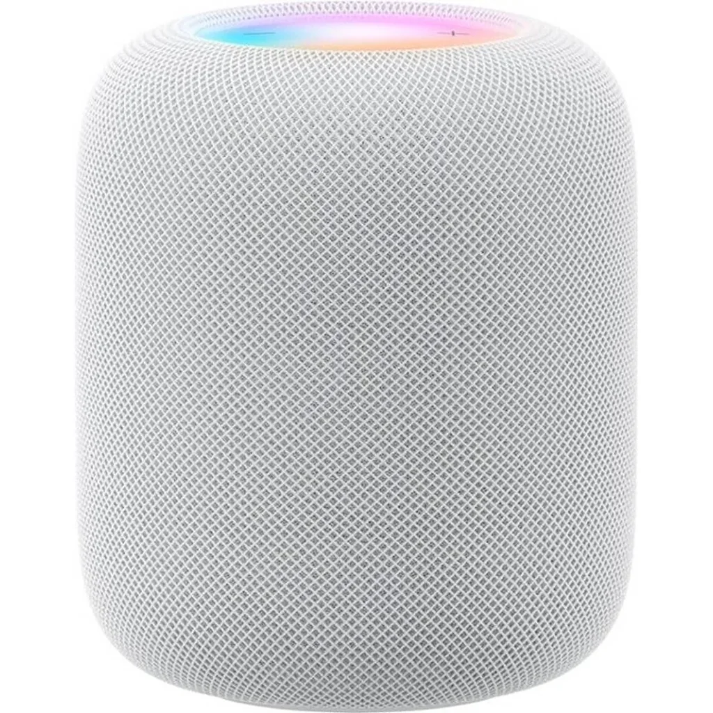 Apple HomePod Gen 2 Smart Speaker, Control Playback & Smart Home Devices, Siri Built-In for Voice Control, Wi-Fi, BT 5.0, 1x 4" Woofer & 5x Tweeters, Humidity Sensors, White | MQJ83LL/A / MDEY4LL/A