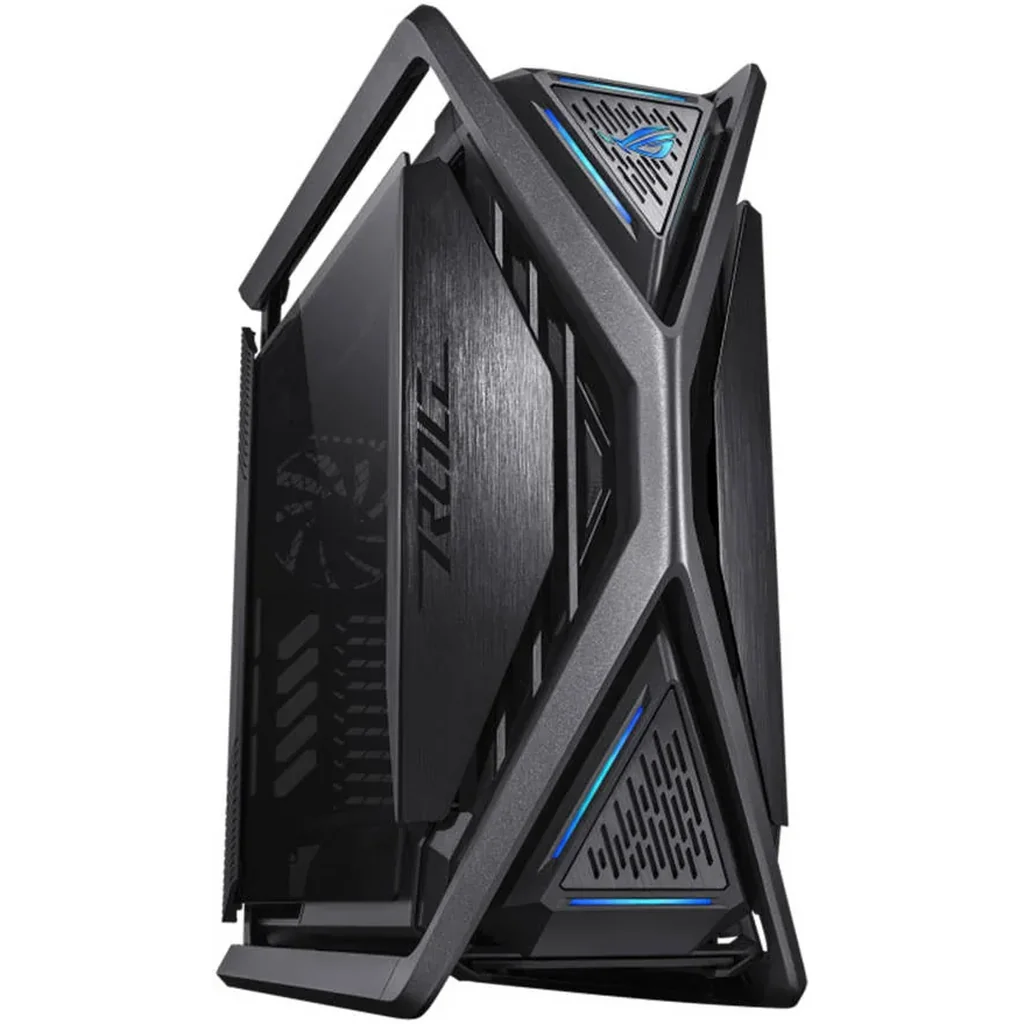 ASUS ROG Hyperion GR701 E-ATX PC Case, Tempered Glass Side Panels, Up to 420mm Dual Radiator, 4*140mm Fans, Metal GPU Holder, Compnent Storage, ARGB Fan Hub, 60W Fast Charging, Black | 90DC00F0-B39000