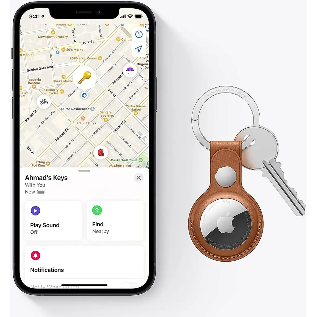 Apple AirTag, Track & Locate with Find My Network, See Direction, Distance & Map Location, Find Items by Asking Siri, Use with Keys, Wallet, Bags & More, Single Pack, White | MX532ZE/A - Image 4