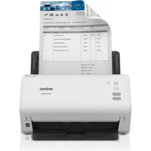 Brother ADS-3100 High-Speed Desktop Color Scanner, 600x600 dpi Optical Scan Resolution, 40ppm Simplex / 80ipm Duplex Scanning, 60-Page ADF, Image/Text Optimization, USB 3.0, White | 5WDE0100173