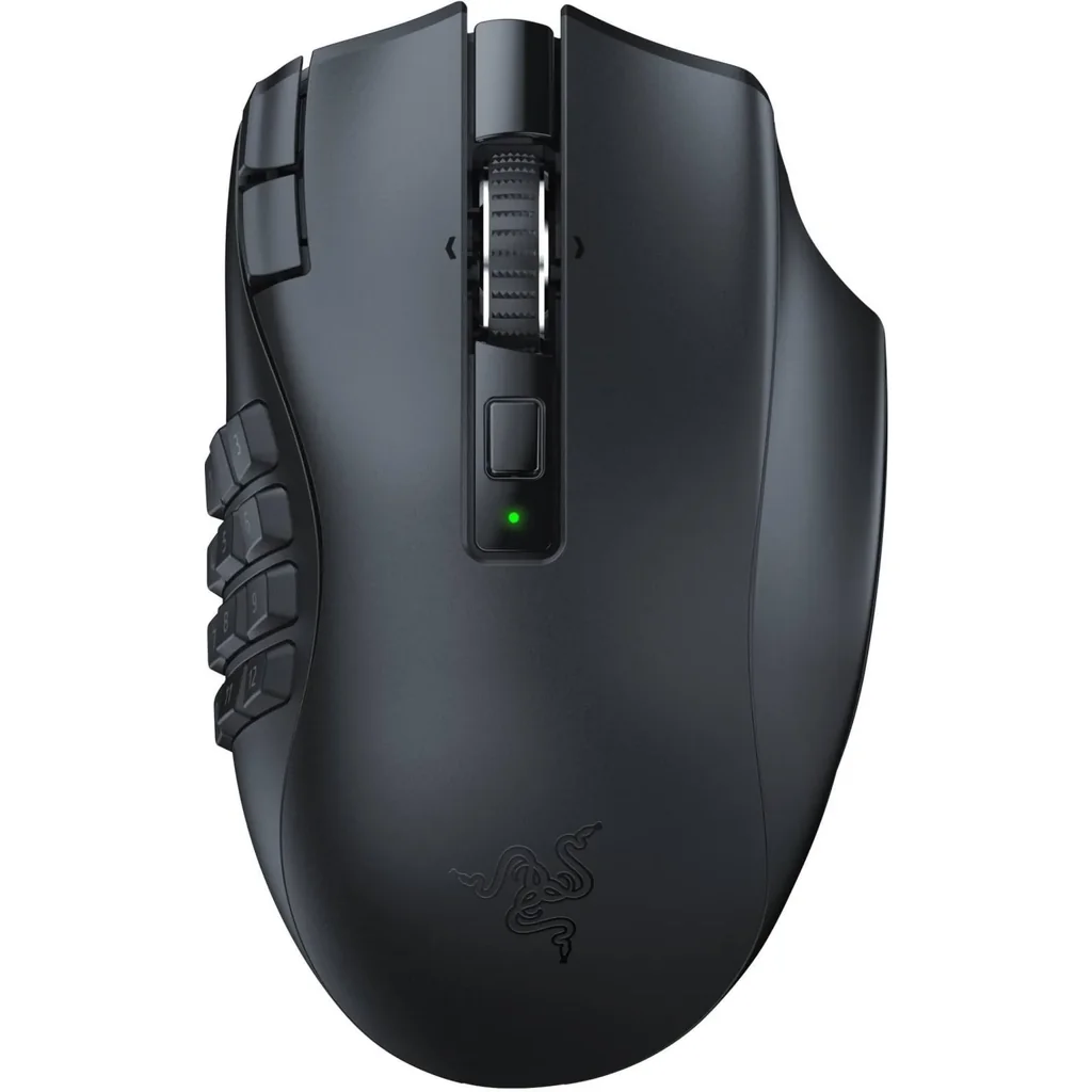 Razer Naga V2 HyperSpeed MMO Wireless Gaming Mouse, 30000 DPI Optical Sensor, 2.4GHz, Bluetooth, 19 Programable Buttons, 60MClicks, Up to 400H Battery, Optical Sensor, Black | RZ01-03600100-R3G1 - Image 2