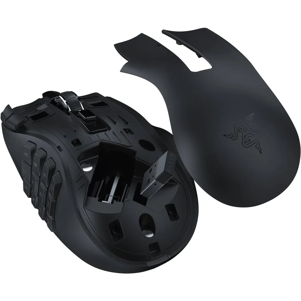Razer Naga V2 HyperSpeed MMO Wireless Gaming Mouse, 30000 DPI Optical Sensor, 2.4GHz, Bluetooth, 19 Programable Buttons, 60MClicks, Up to 400H Battery, Optical Sensor, Black | RZ01-03600100-R3G1 - Image 4