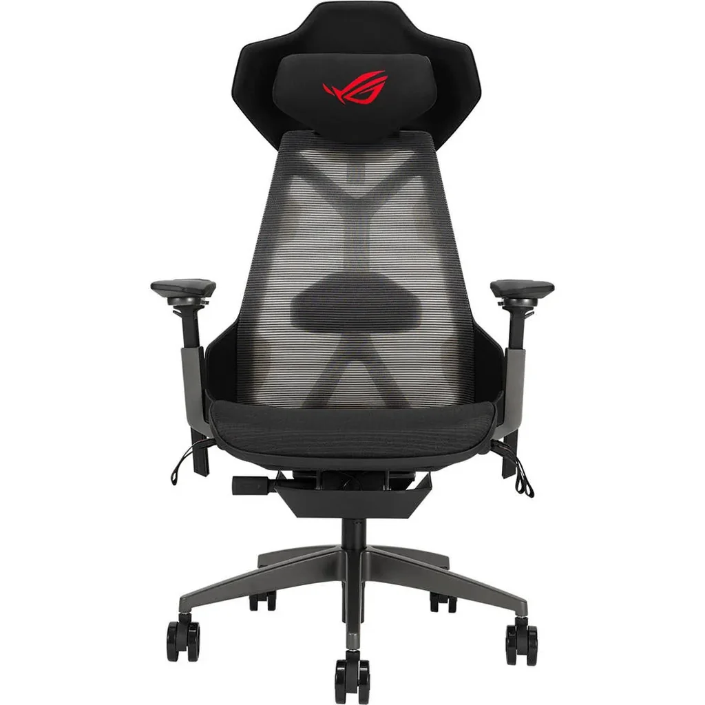 Asus SL400 ROG Destrier Ergo Gaming Chair, 150 KG Maximum Load, 3D With 360 Fully Rotate Armrest, 90 - 135 Tilt Range, Class 4 Gas Lift, 75mm PU Casters, Adjustable Angle, Black | 90GC0120-MSG010