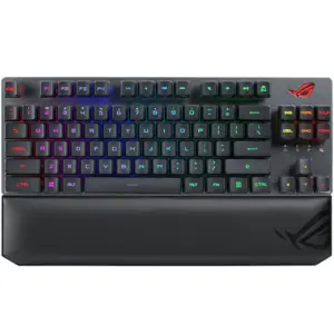 Asus X807 ROG Strix Scope RX TKL Optical Mechanical Gaming Keyboard, Wireless Deluxe, RX Red Switch, 1000Hz USB Report Rate, Per-Key RGB LEDs, USB 2.0 / Bluetooth Connectivity, Black | 90MP02J0-BKCA00