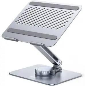 UGREEN 90849 360° Adjustable Desktop Tablet Stand Foldable, Rotating Computer Riser Portable Home Office Desk Computer Stand Holder, Notebook Stand (Silver) | 90849 - 90850