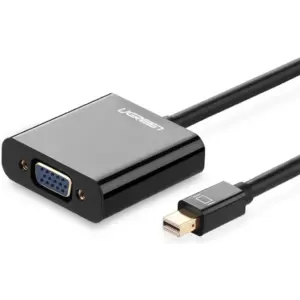 UGREEN MD113 Mini Display Port to VGA Converter ABS/15CM, Supports resolutions up to 1920 1080, Black | 10459