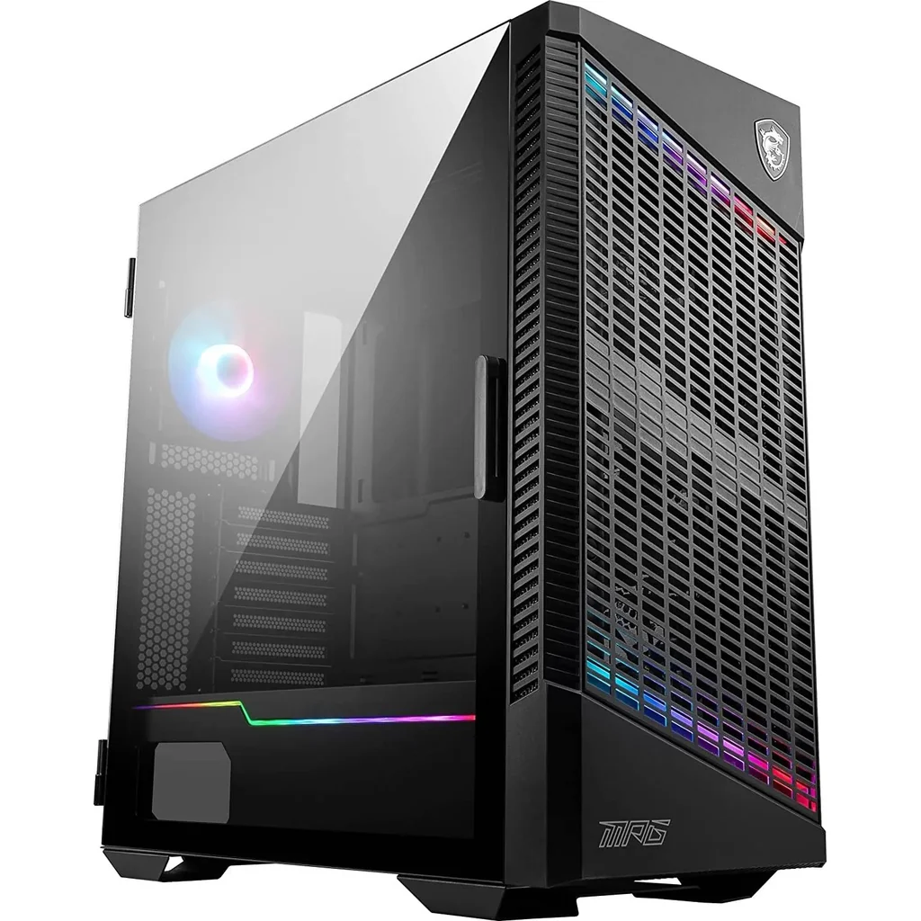 MSI MPG VELOX 100P AIRFLOW Mid-Tower PC Case, Temp Glass Panel, Optimized for Airflow, RGB Mystic Light, Up to 7 Fans, Up to 360mm Radiator Support, Side Ventilation Config, Black | 306-7G18P21-809 - Image 3