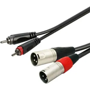 AVIA RCA Male to XLR Male Cable, Shielded with Copper Spiral Shielding, Small Jacket Diameter, Highly Flexible, 5 Meter | RXM-5M