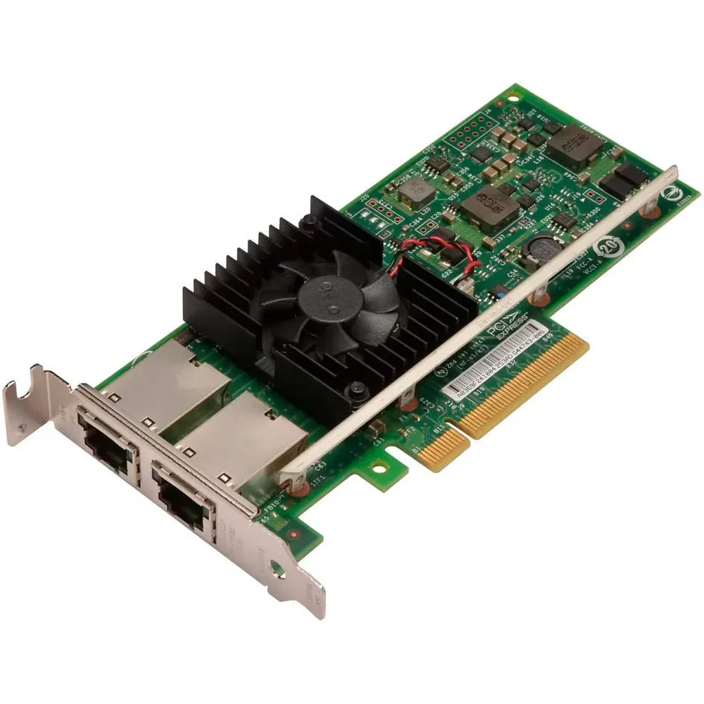 Dell Intel X540-T2 Dual Port 10GbE Network Adapter, Up to 10Gb/s Data Transfer Rate, Low Profile Bracket, PCI-E Bus, 2 x RJ45 Ethernet Ports | 3DFV8