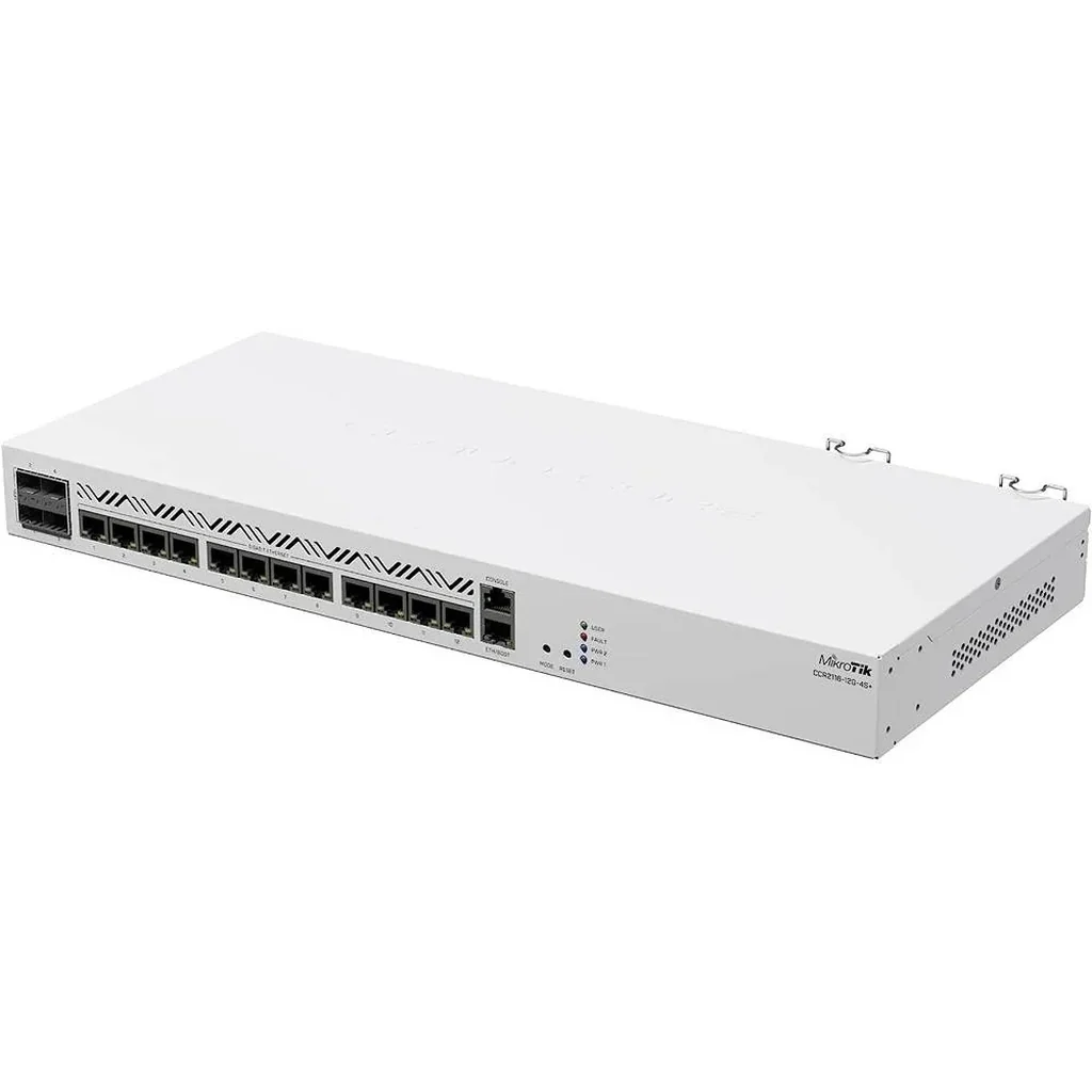 MikroTik CCR2116-12G-4S+ Cloud Core Router, 4x 10G SFP+ Ports, 16-Core 2 GHz ARM CPU 16 GB DDR4 RAM, 128 MB, NAND Storage, 2000 MHz Frequency, 13x RJ45 Ports, 1x M.2, White | CCR2116-12G-4S+ - Image 2