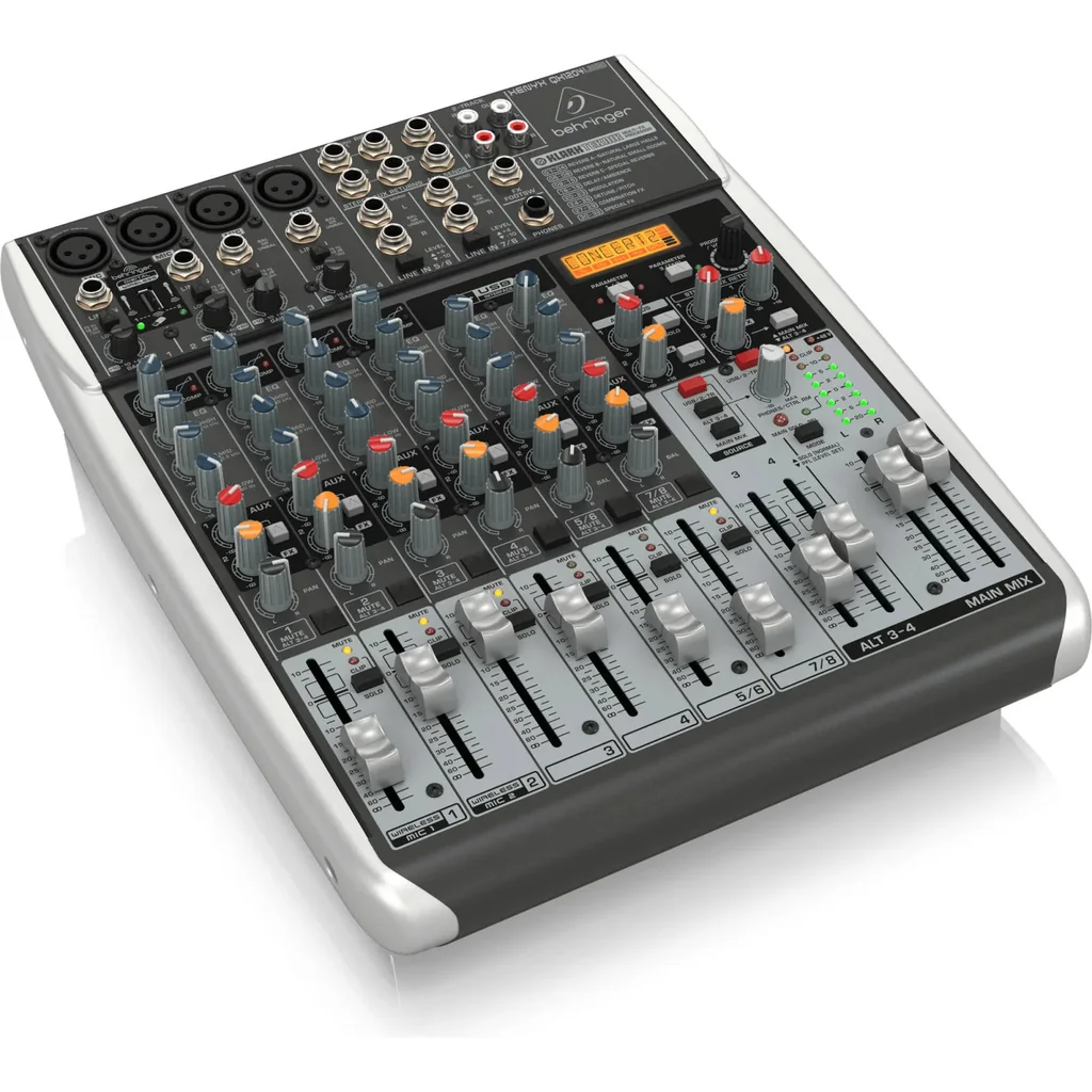 Behringer XENYX QX1204USB 12 Input Analog Mixer, 4 Mic Preamps, Built In Klark Teknik Multi FX, 2x2 USB Audio Interface, Phantom Power, 3 Band British EQ, Wireless Ready | QX1204USB - Image 2