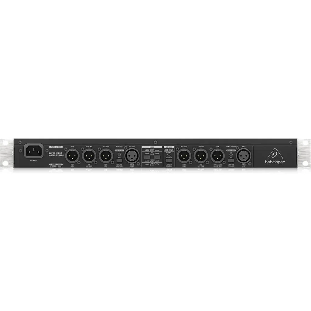 Behringer Super X Pro CX3400 V2 Stereo 2 Way/3 Way/Mono 4 Way Crossover w/ Limiters, Time Delay, Horn EQ & Sub Out | CX3400V2 - Image 5