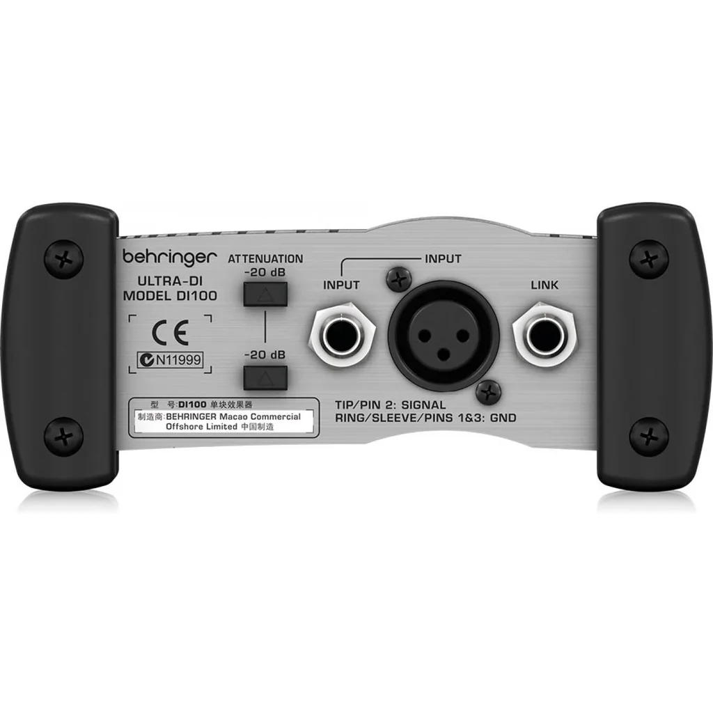 Behringer Ultra DI DI100 1 Channel Active Direct Box OT 1 Transformer, +50 dB Pad, Ground Lift, Battery/Phantom Powered | DI100 - Image 6