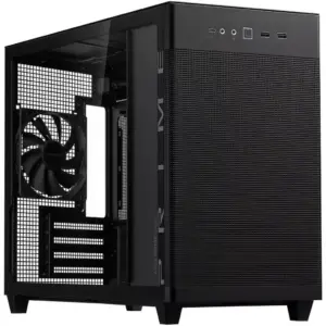 ASUS Prime AP201 Tempered Glass MicroATX Computer Case, Removable Dust Filter, Up to 360mm Radiator Support, Up to 4 Fans, Black | 90DC00G0-B39010