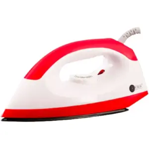 Afra Japan Dry Iron, 1000W Power, Teflon Soleplate, Indicator Light, Overheat Protection, Temperature Knob, Smooth Ironing, G-MARK, ESMA, ROHS, And CB Certified, White - Red | AF-1000IRRD