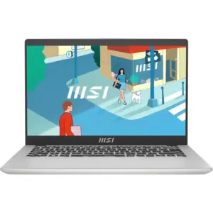 MSI Modern 14 C13M Laptop, 14" FHD 60Hz IPS Display, Tiger Lake i5-1335U, 8GB RAM, 512GB SSD, Iris Xe Graphics, Windows 11 Home, Arabic - English Keyboard, Urban Silver | 9S7-14J111-433