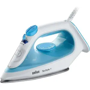 Braun TeXStyle 1 Steam Iron, 2000 Watts Power Output, Super Ceramic Soleplate, Non Stick Iron, 50% Energy Saving, 35 Seconds Rapid Heat Up, Blue/White | SI 1050