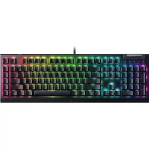 Razer BlackWidow V4 X Mechanical Keyboard, Razer Green Switches, Wired Connectivity, Multi-Functional Roller, 6 Dedicated Macro Keys, Doubleshot ABS Keys, ENG-ARAB Layout, Black | RZ03-04703500-R391