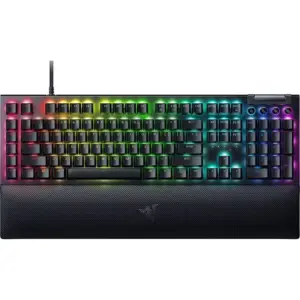 Razer BlackWidow V4 Mechanical Gaming Keyboard, Razer Green Switches, Wired Connectivity, Multi-Function Roller, 6 Macro Keys, Doubleshot ABD Keys, English Layout, Black | RZ03-04690100-R3M1