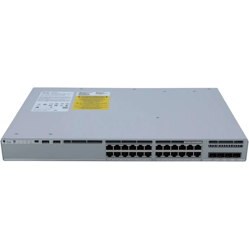 Cisco Catalyst 9200 Uplink Switch, 24 x 10/100/1000BASE-T Ports, 4 x Gigabit Ethernet, Network Essentials, Rack Mount Form Factor, 740W POE Budget, 56 Gbps Switching Capacity, Gray | C9200L-24P-4G-E - Image 2
