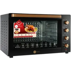Afra Japan Electric Oven Toaster, 1700W, 45L Capacity, Cooking And Grilling, Adjustable Thermostat, 60 Minute Timer, G-MARK / ESMA / ROHS / And CB Certified, 4 Selection Knobs, Black | AF-4517OTBK
