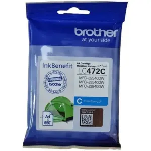 Brother LC472 Cyan Ink Cartridge 550 Page Yield, Compatible for MFC- J2340DW, MFC- J3540DW MFC- J3940DW, Cyan | LC472C