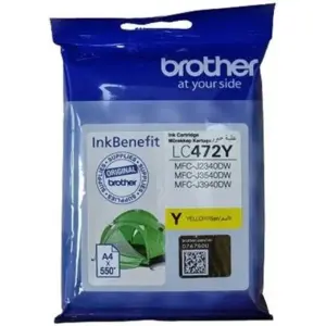 Brother LC472 Yellow Ink Cartridge 550 Page Yield, Compatible for MFC- J2340DW, MFC- J3540DW & MFC- J3940DW, Yellow | LC472Y