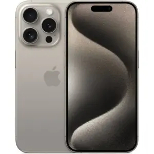 Apple iPhone 15 Pro, 6.1" OLED Super Retina XDR Display, A17 Pro Chip, 6-Core CPU, 6-Core GPU, 16-Core Neural Engine, 128GB Storage, 5G / Wi-Fi 6E, FaceID, TRA Version, Natural Titanium | S300856381