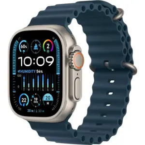 Apple Watch Ultra 2 GPS+Cellular 49mm Smartwatch with Rugged Titanium Case & Blue Ocean Band, Fitness Tracker, Precision GPS, Action Buton, Extra-Long Battery Life, Bright Retina Display | MRF73ZA/A
