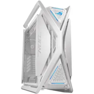 ASUS ROG Hyperion GR701 E-ATX PC Case, Tempered Glass Side Panels, Up to 420mm Dual Radiator, 4*140mm Fans, Metal GPU Holder, Compnent Storage, ARGB Fan Hub, 60W Fast Charging, White | 90DC00F3-B39000
