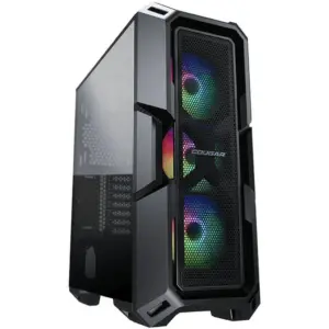 COUGAR MX440 Mesh RGB ATX Mid Tower PC Case, Temp Glass Panel, Superior Airflow, 3x120mm RGB Pre Inst Fans, Up to 360mm Radiator, USB 3.0 x 2, USB 2.0 / RGB Button, Black | CG-GC-MX440MESH-RGB-BLK