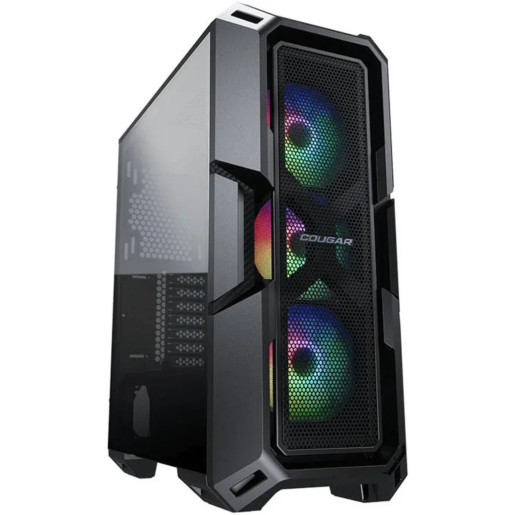 COUGAR MX440 Mesh RGB ATX Mid Tower PC Case, Temp Glass Panel, Superior Airflow, 3x120mm RGB Pre Inst Fans, Up to 360mm Radiator, USB 3.0 x 2, USB 2.0 / RGB Button, Black | CG-GC-MX440MESH-RGB-BLK