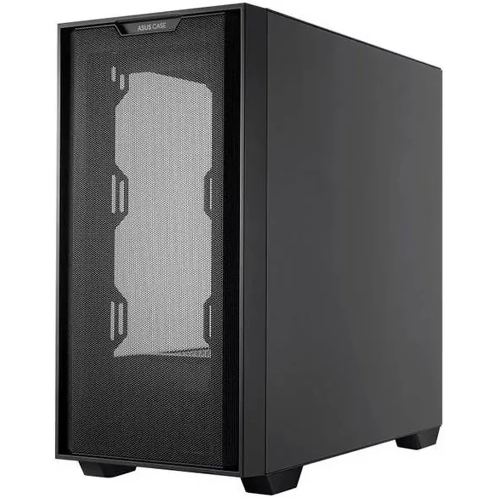 ASUS A21 micro-ATX PC Case, Tempered Glass Side & Mesh Front, up to 360mm Radiators Fits Up to 5x 140mm Fans, Clean Cable Mgt, 1 x 2.5" Bay 2 x 2.5"/3.5", 2x USB 3.2, Black | 90DC00H0-B09010 - Image 2