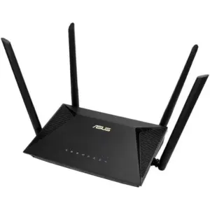 Asus RT-AX1800U Dual Band Wi-Fi 6 Router, 2.4/5GHz, 1.6Gbps, Dual-Core, 20/40/80 MHz, 4x Ex-Antennas, 3x LAN, Black | 90IG06P0-MO3520