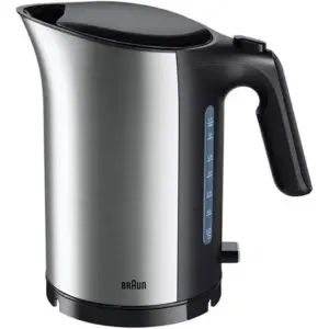 Braun IDCollection Electric Kettle, 3000 W, 1.7 Liters, One-Cup Indicator, Anti-Scale Filter, Double-Sided Rear Water Window, Double Filling System, Practical Flip Lid, Black | WK 5110