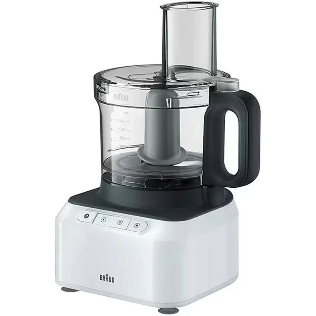 Braun PureEase Food Processor Blender, 800 W, 1.2 L, Simply One Touch, 2 Speeds + Pulse, Easy Click System, 2.1L Bowl Capacity, Compact Design, Black | FP 3131 WH - Image 2