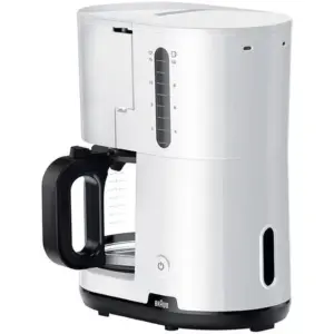 Braun Breakfast 1 Coffee Maker, 1000 W, 10-cup Aroma Carafe, Optibrew System, Anti-Drip System, Automatic Shut-Off, BPA Free, Dishwasher Safe, Coffee Maker For Up To 10 Cups, White | KF 1100