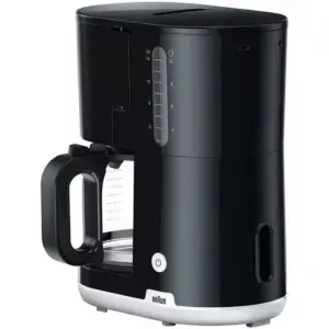 Braun Breakfast 1 Coffee Maker, 1000 W, 10-cup Aroma Carafe, Optibrew System, Anti-Drip System, Automatic Shut-Off, BPA Free, Dishwasher Safe, Coffee Maker For Up To 10 Cups, Black | KF 1100