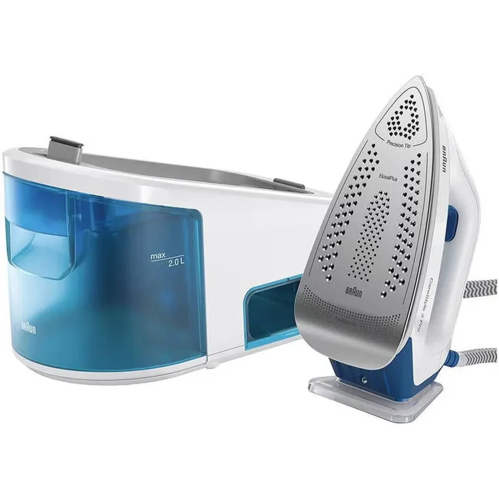 Braun CareStyle 3 Pro Steam Generator, 2400 Watts, Durable Soleplate, 3D FreeGlide, Easy Lock, Easy CalcClean, Double Steam Technology, Eloxal Plus, 2 L Water Tank, White/Blue | IS 3157 - Image 2