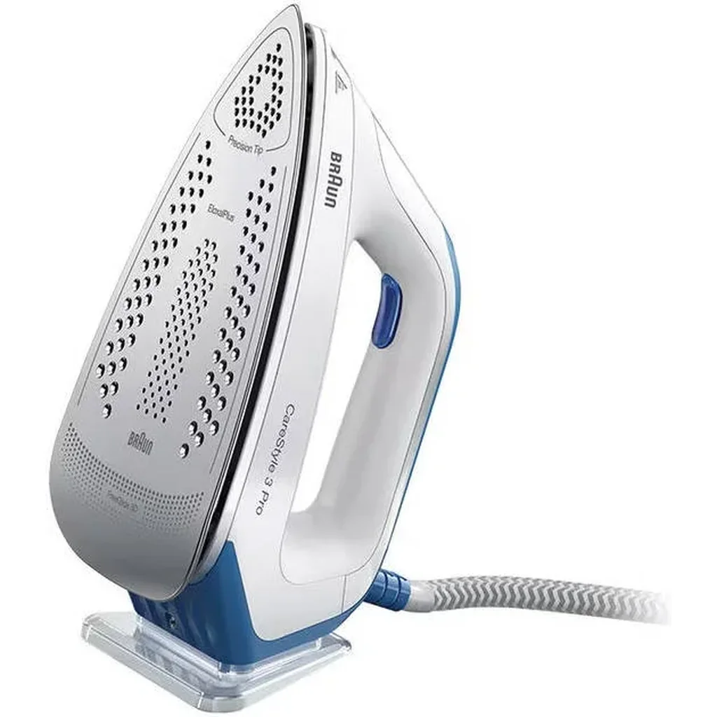 Braun CareStyle 3 Pro Steam Generator, 2400 Watts, Durable Soleplate, 3D FreeGlide, Easy Lock, Easy CalcClean, Double Steam Technology, Eloxal Plus, 2 L Water Tank, White/Blue | IS 3157 - Image 3
