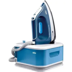 Braun Household Braun CareStyle Compact Pro Steam Generator Iron, 2400 Watts, Saves 50% Time And Space,Turbo Mode, Vertical Steaming, Steam shot 430 g/min, Removable 1.5L water tank, Blue | IS 2565