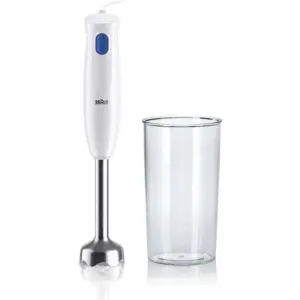 Braun MultiQuick 1 Hand Blender, 450 Watts, 1 Speed, Light-Weight, Easy 1-Speed, EasyTwist System, 600 Ml BPA-Free Plastic Beaker, BPA-Free Food Contact Parts, Metal | MQ 10.001 M