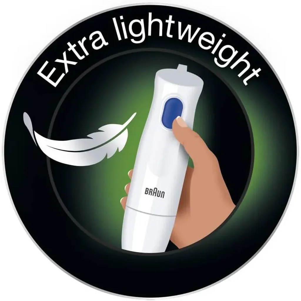 Braun MultiQuick 1 Hand Blender, 450 Watts, 1 Speed, Light-Weight, Easy 1-Speed, EasyTwist System, 600 Ml BPA-Free Plastic Beaker, BPA-Free Food Contact Parts, Metal | MQ 10.001 M - Image 3