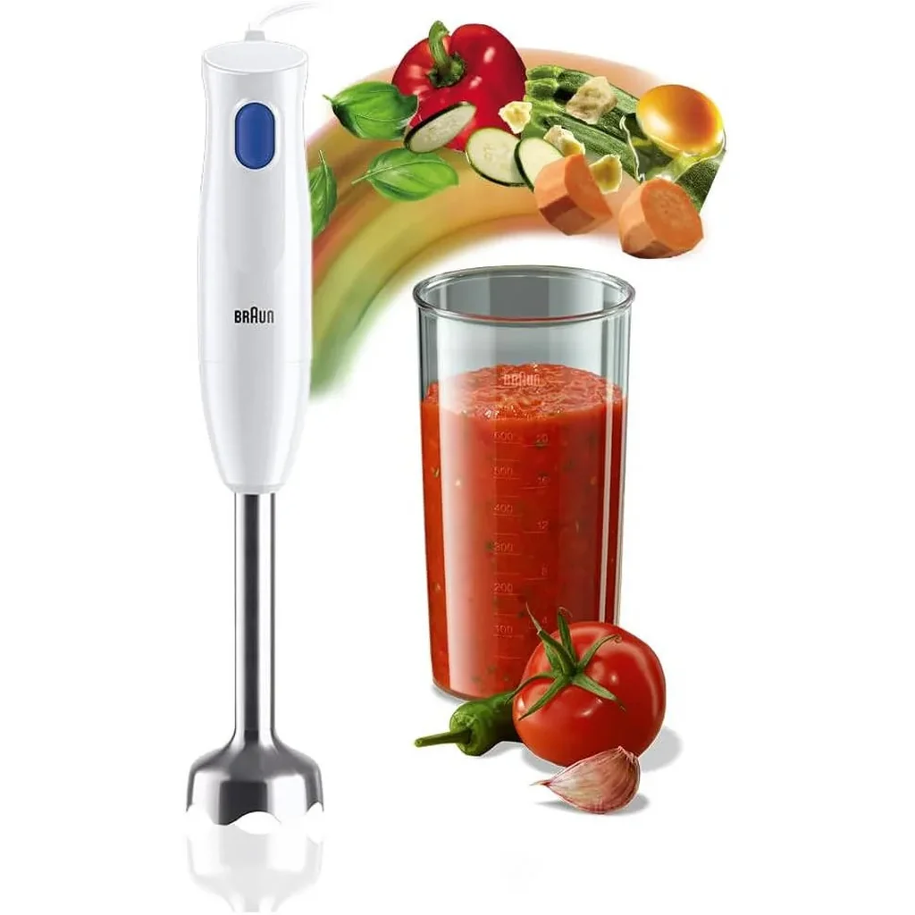 Braun MultiQuick 1 Hand Blender, 450 Watts, 1 Speed, Light-Weight, Easy 1-Speed, EasyTwist System, 600 Ml BPA-Free Plastic Beaker, BPA-Free Food Contact Parts, Metal | MQ 10.001 M - Image 5