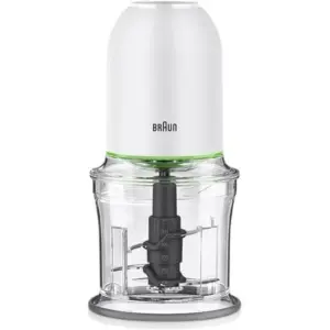 Braun MultiPractic 3 Chopper, 500W Motor, Advanced Quadblade Technology, 2 Speed Control, One Push Control, Dishwasher Safe Parts, Safety Lock, White | CH 3011 WH