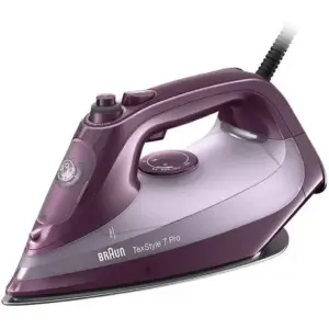 Braun TextStyle 7 Pro Steam Iron, 3100 Watts, FreeGlide 3D EloxalPlus Soleplate, Precision Tip, Powerful Steam Options, Easy Refill 300ml, Auto-off, Violet | SI 7181